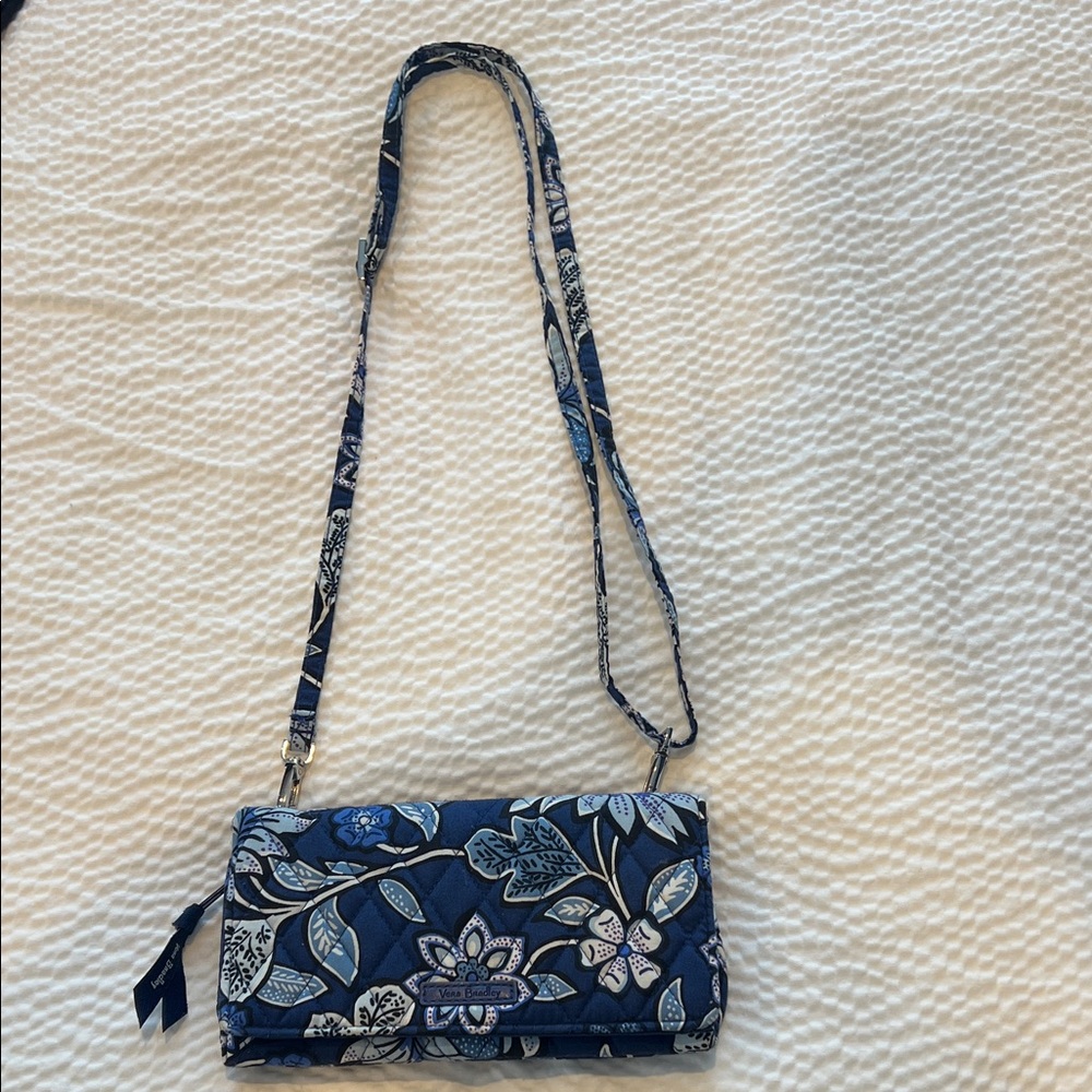 Vera Bradley Blue and White Floral Crossbody Bag